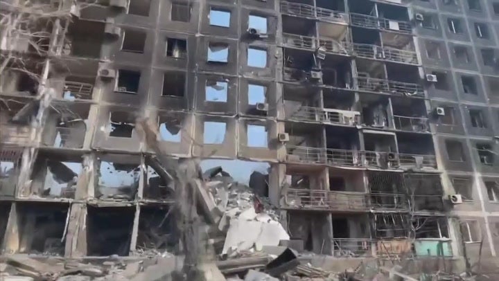 Drive-by Footage Shows Damage To Mariupol After Russian Shelling 