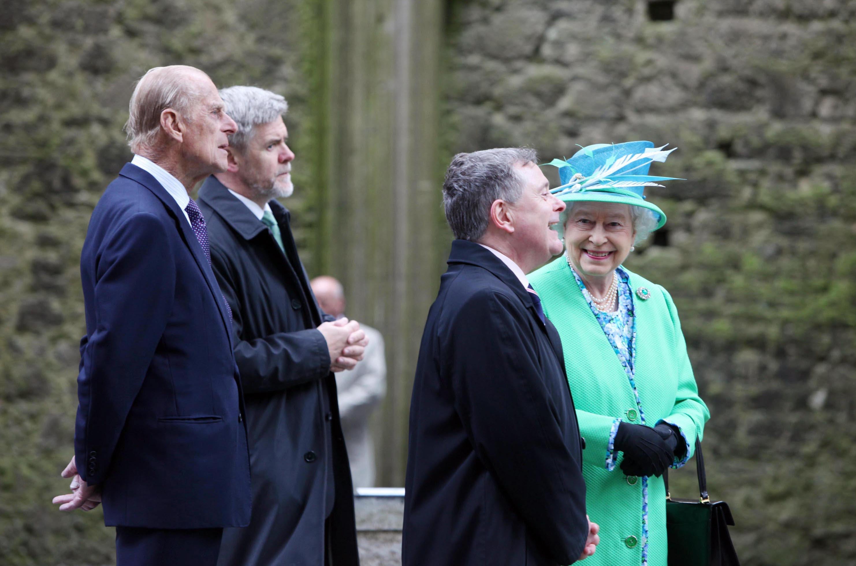 The Queen and the Duke of Edinburgh in the nave of the Cathedral at St Patrick’s Rock Cashel in 2011 (Bryan O’Brien/Maxwells/PA)
