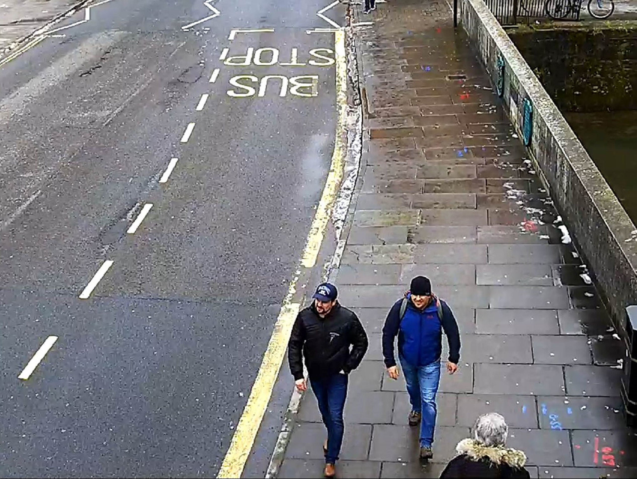 Russian Nationals Ruslan Boshirov and Alexander Petrov on Fisherton Road, Salisbury in March 2018 (Metropolitan Police/PA)