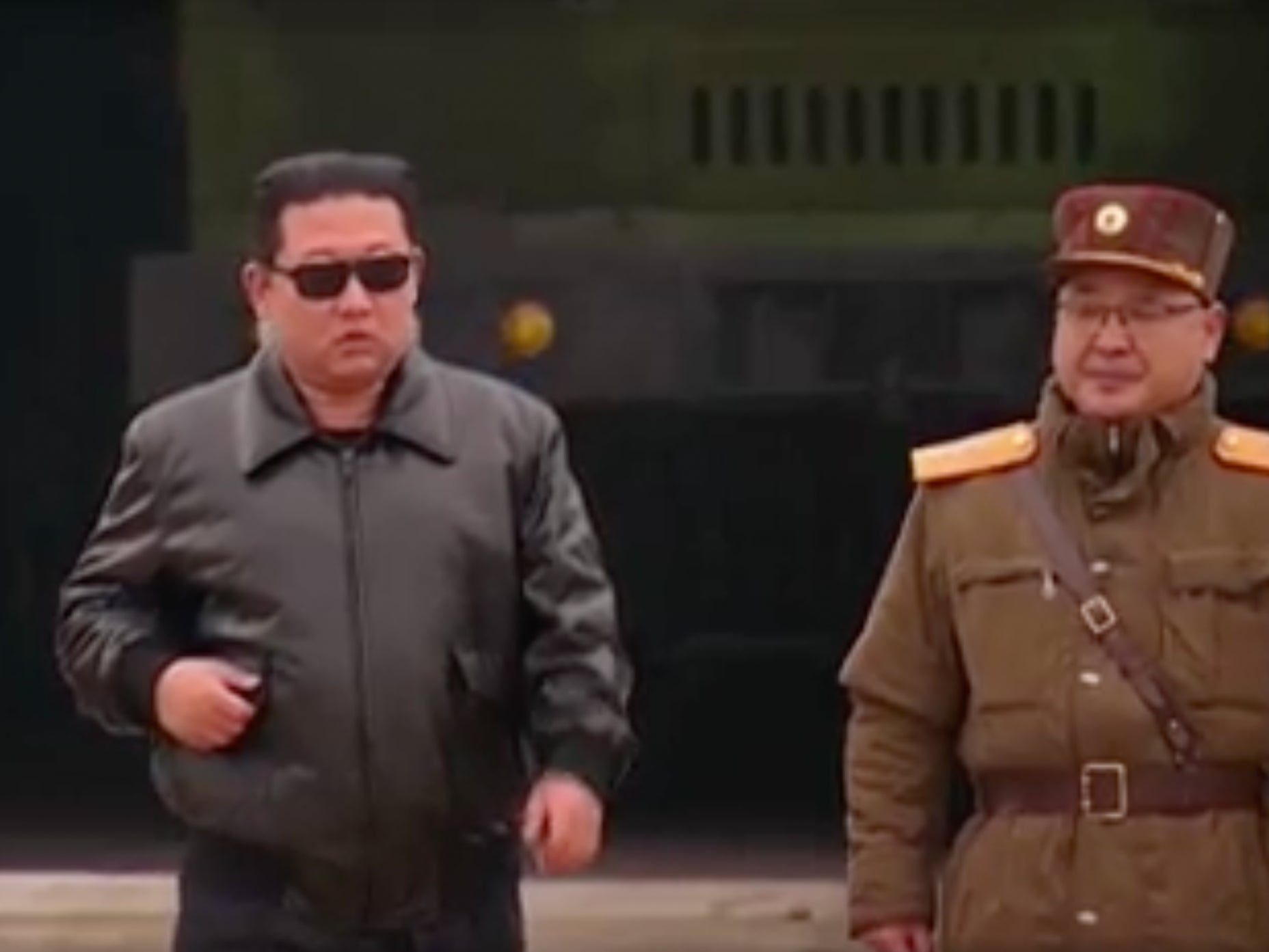 Mr Kim appeared in the video dressed in sunglasses and a leather jacket