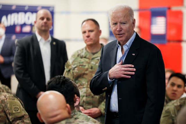<p>Joe Biden meets American troops in Poland </p>