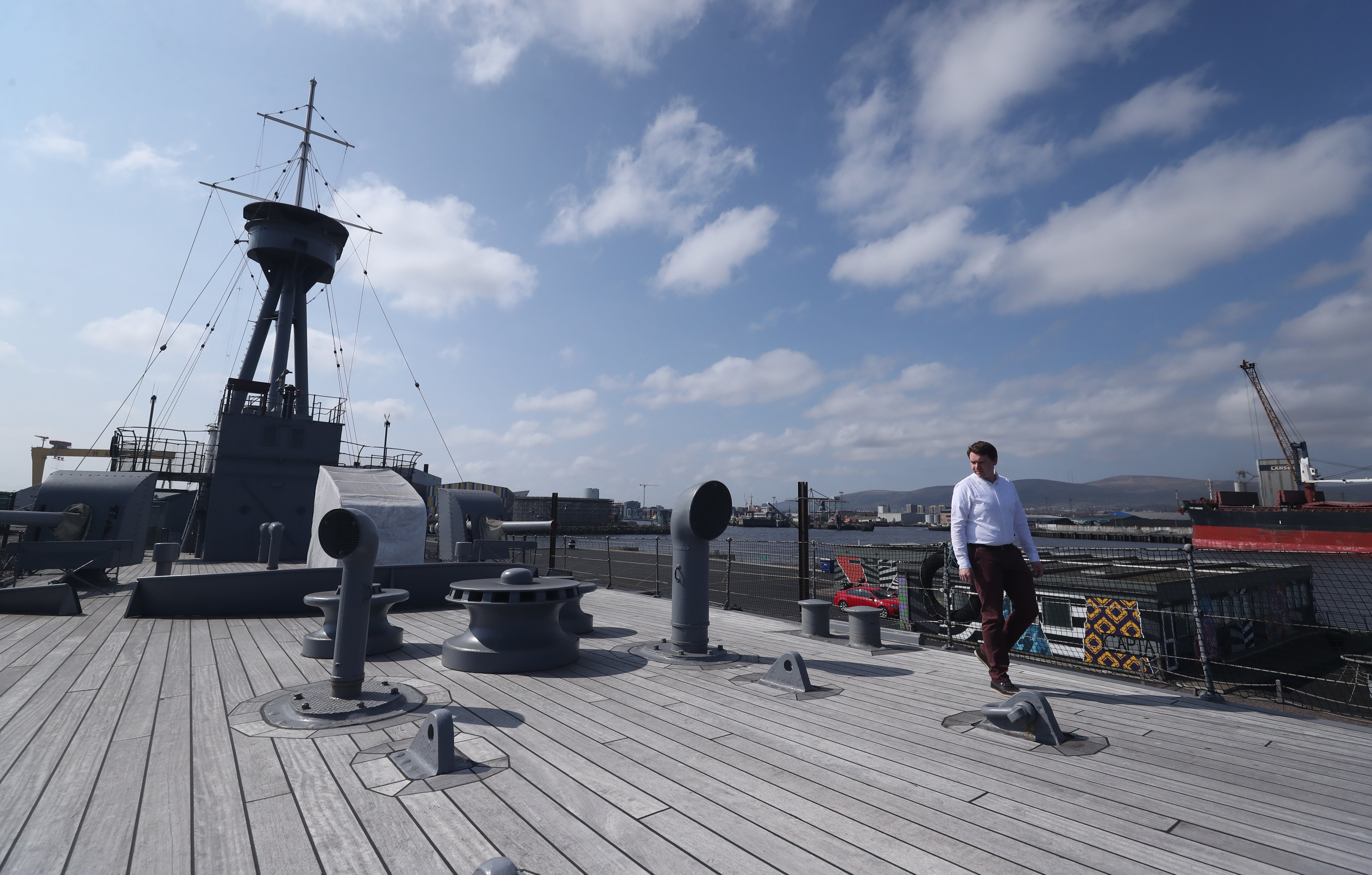 The long-term future of HMS Caroline in Belfast has been secured, Stormont Economy Minister Gordon Lyons has said (Niall Carson/PA)