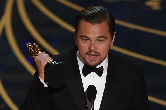 <p>Leonardo DiCaprio used his 2016 Oscars acceptance speech for Best Actor to call for climate action</p>
