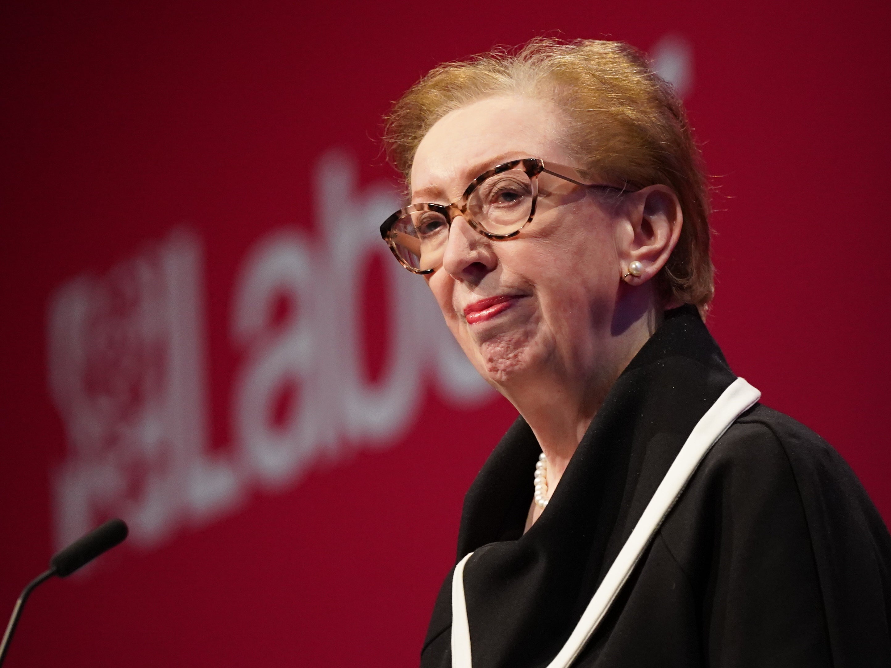 Margaret Beckett speaking at the 2021 Labour Party conference in Brighton