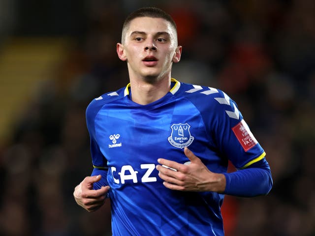 Everton’s Ukraine international defender Vitalii Mykolenko (Richard Sellers/PA)
