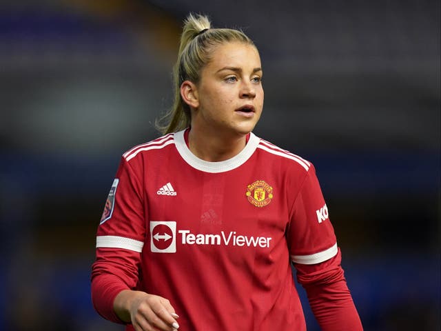 Alessia Russo was unable to play for Manchester United Women at Old Trafford last year (David Davies/PA)