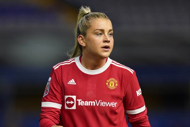 Alessia Russo was unable to play for Manchester United Women at Old Trafford last year (David Davies/PA)