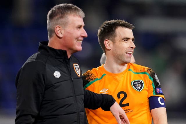 Republic of Ireland skipper Seamus Coleman (right) and manager Stephen Kenny have high hopes for a new generation (John Walton/PA)