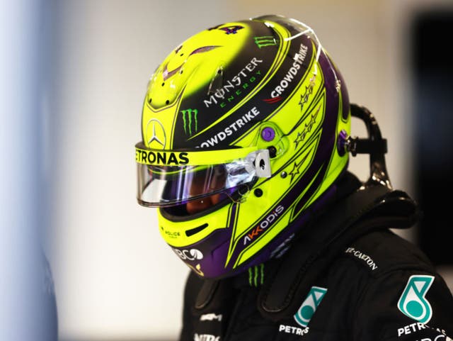 <p>Lewis Hamilton will start Sunday’s grand prix in 16th</p>