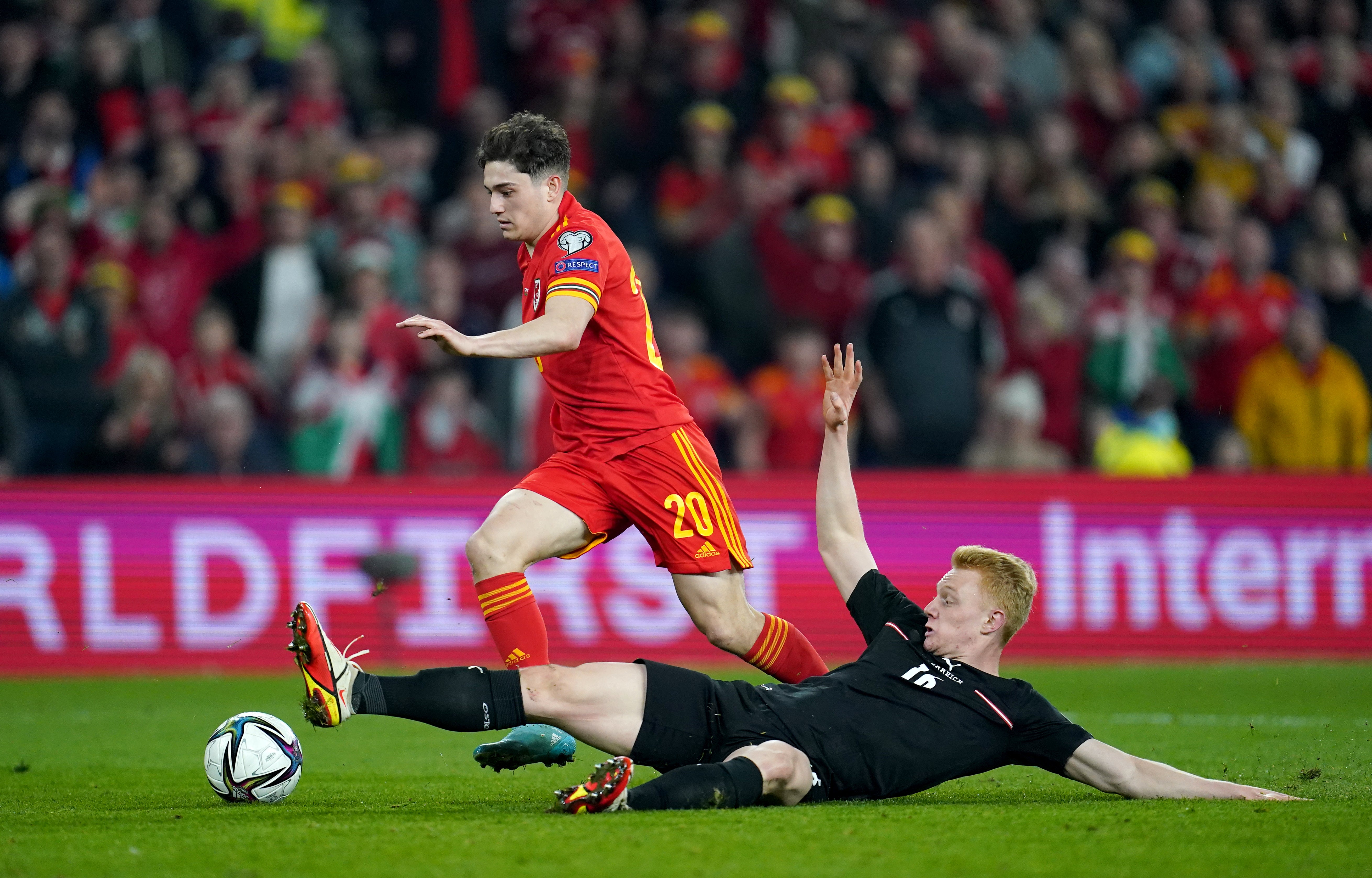 Daniel James was a constant threat in the World Cup play-off semi-final against Austria (Nick Potts/PA)