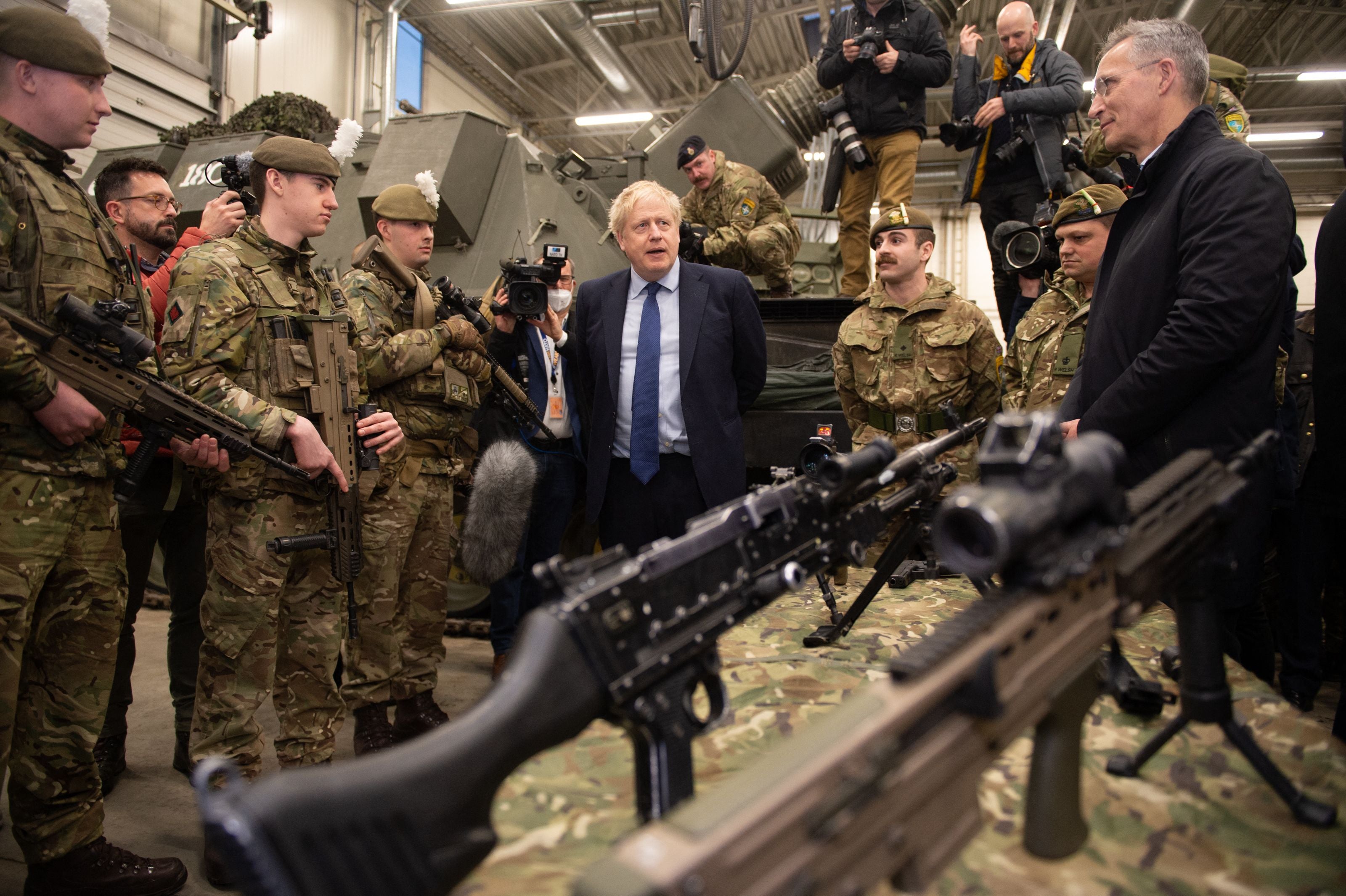 Boris Johnson met troops at the beginning of this month at the Tapa army base in Tallinn, Estonia