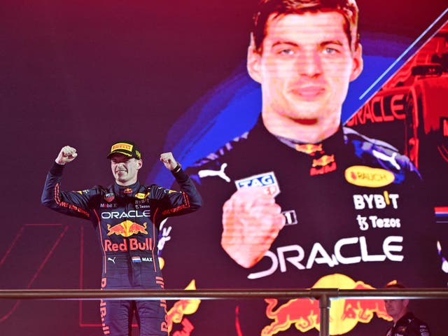 <p>The Dutch driver celebrates after his exciting win on Sunday </p>