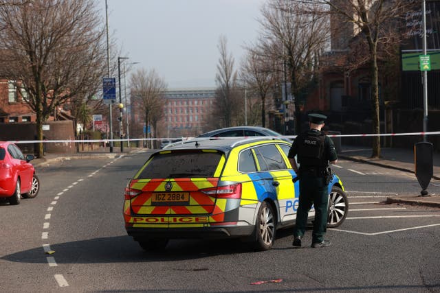 The scene of the security alert on Friday (Liam McBurney/PA)