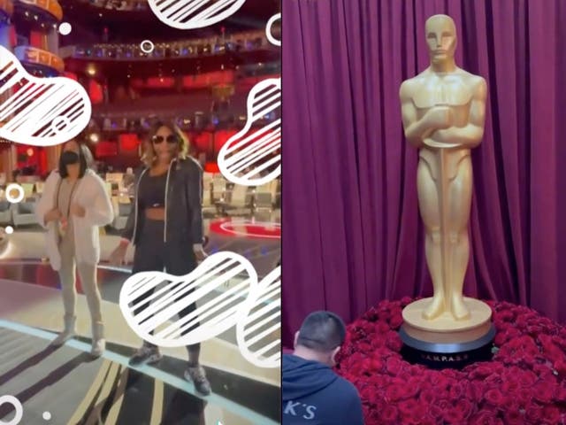 <p>Serena Williams shares behind-the-scenes look at Oscars as she prepares for presenting duties</p>