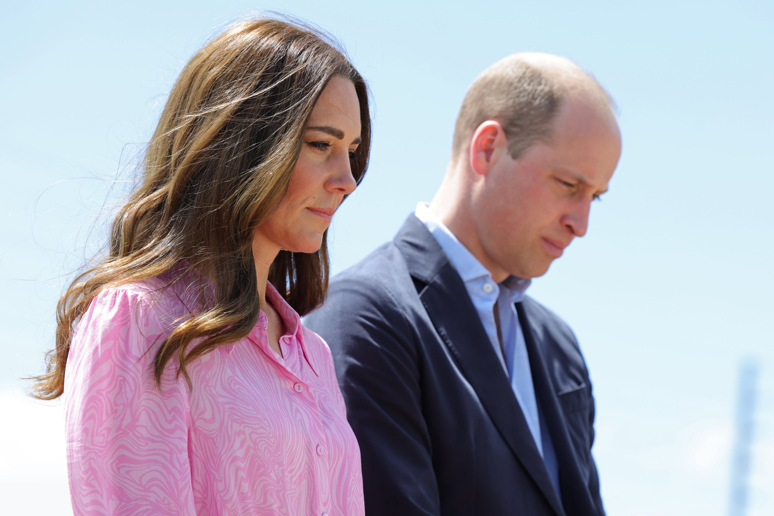The Duke and Duchess of Cambridge during a visit to a Fish Fry in Abaco, Bahamas