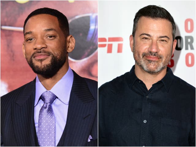 <p>Jimmy Kimmel and Will Smith </p>