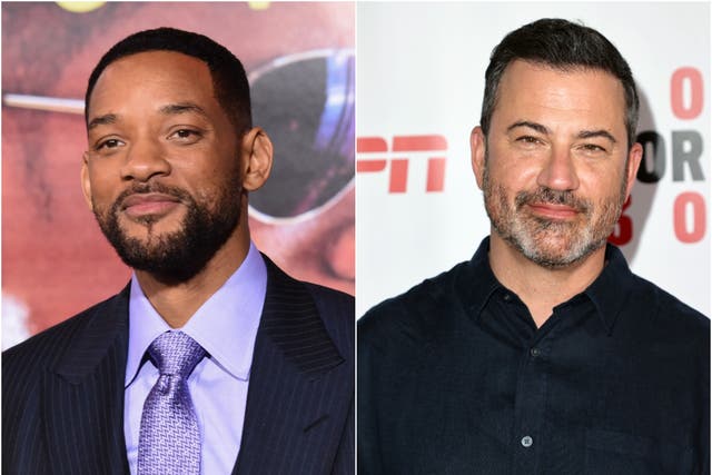 <p>Jimmy Kimmel and Will Smith </p>