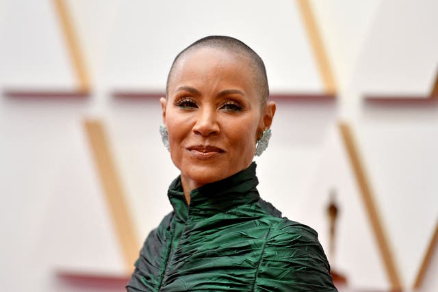 <p>US actress Jada Pinkett Smith attends the 94th Oscars at the Dolby Theatre in Hollywood, California</p>