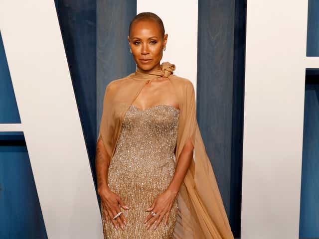 <p>Jada Pinkett Smith attends the 2022 Vanity Fair Oscar Party hosted by Radhika Jones at Wallis Annenberg Center for the Performing Arts</p>