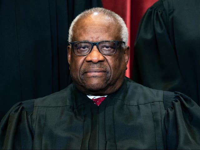 <p>Supreme Court justice Clarence Thomas</p>