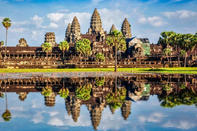 <p>Angkor Wat, a Buddhist temple in Cambodia </p>