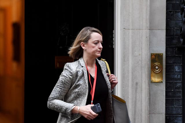 <p>Laura Kuenssberg pictured at No 10 in 2019</p>