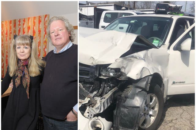 <p>Tina Weymouth and Chris Frantz thanked their ‘guardian angels’ after surviving a serious car crash</p>