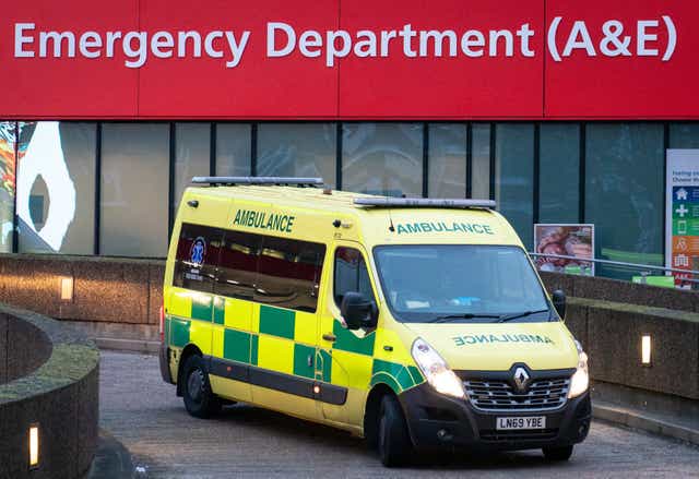 A file image of an ambulance outside an Accident and Emergency department (PA)