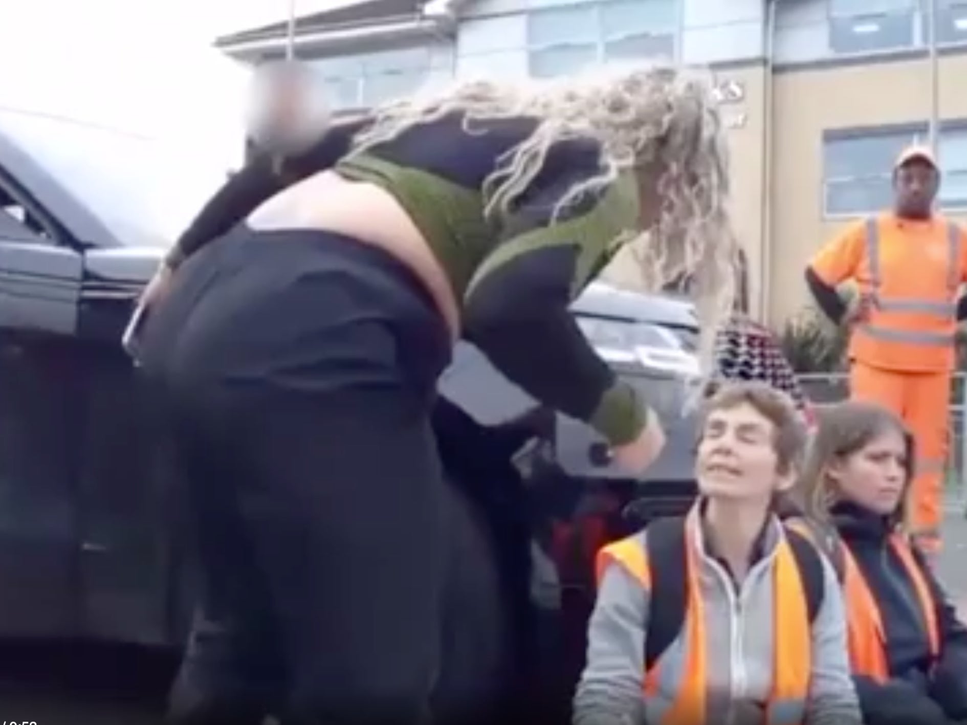 Ms Speid is captured ‘remonstrating’ the Insulate Britain Protestors