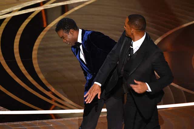 <p>Will Smith slaps Chris Rock during the 94th Academy Awards  </p>