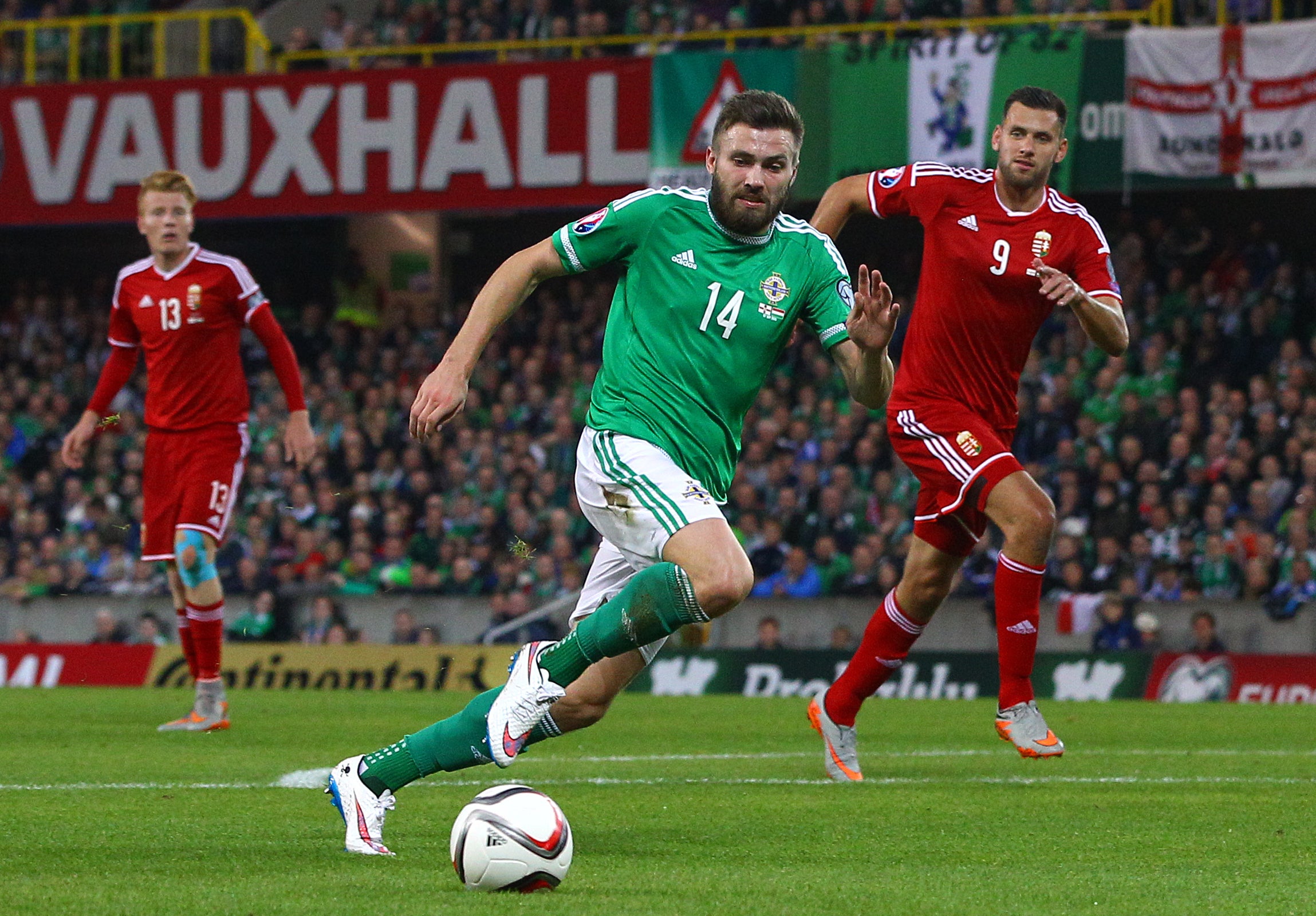 Northern Ireland took four points off Hungary in qualifying for Euro 2016 (Niall Carson/PA)