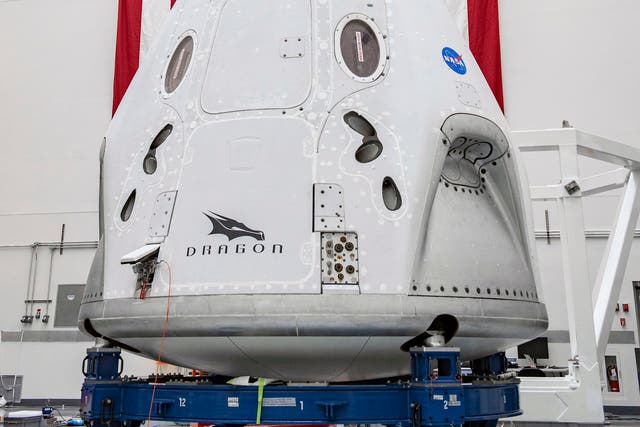 <p>A SpaceX Crew Dragon vehicle at Cape Canaveral. </p>
