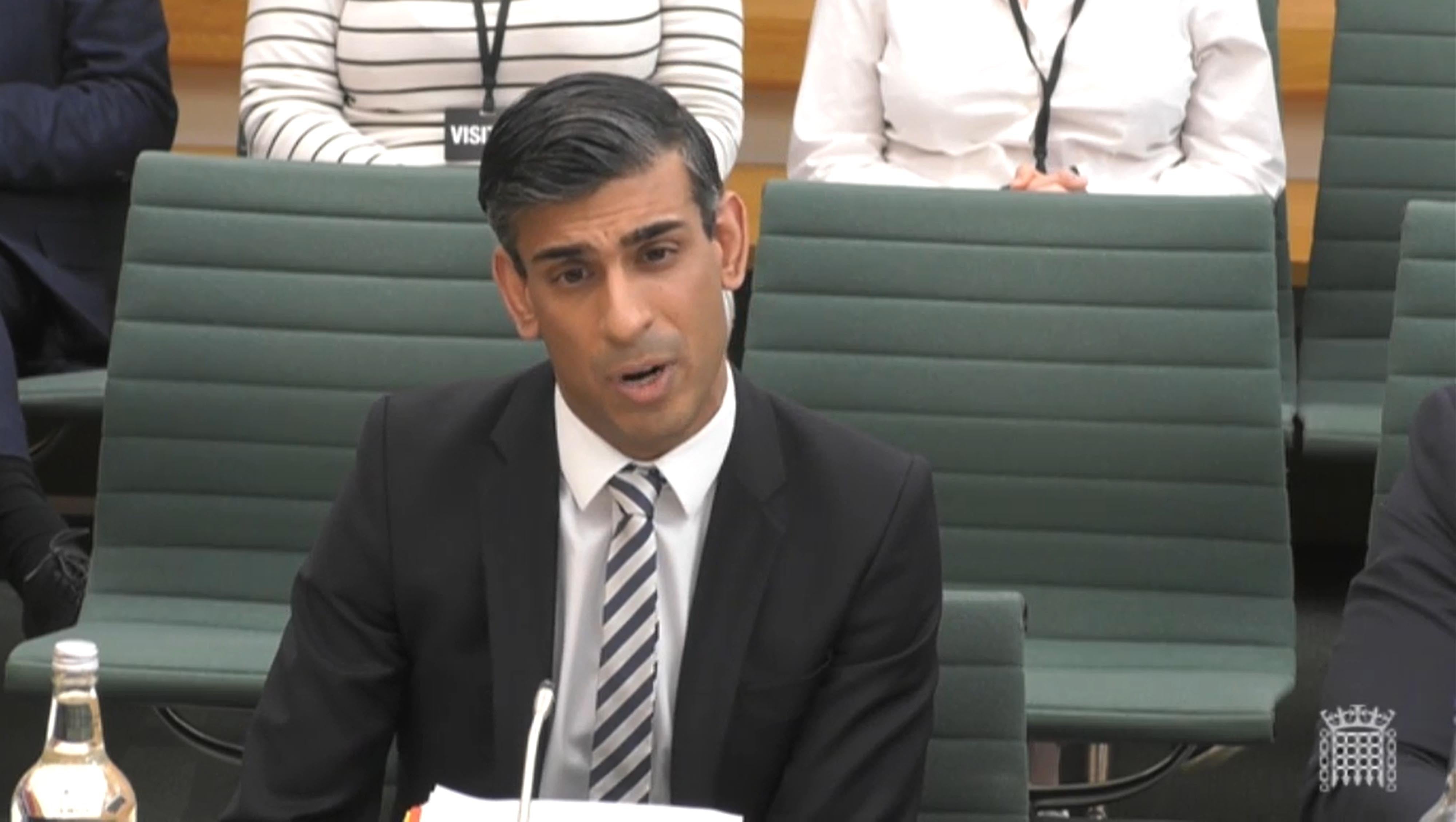 Chancellor Rishi Sunak at the Commons Treasury Committee (House of Commons/PA)