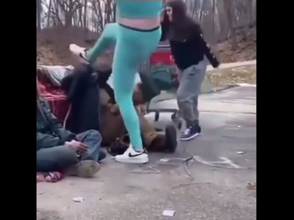 Teenage girls arrested on tip from their mothers after video ‘shows them attacking homeless people’