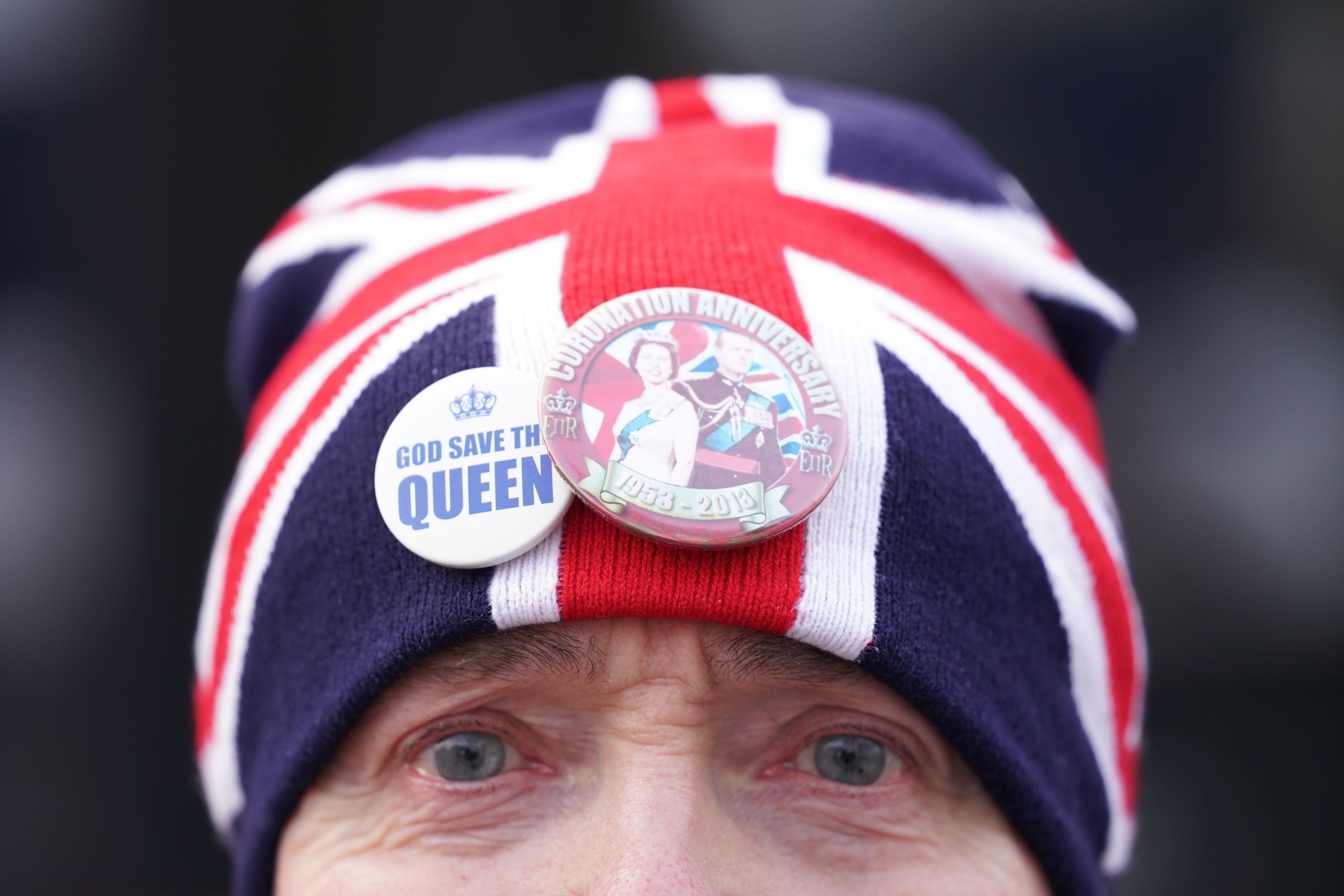 Royal fan John Loughrey waits for the arrivals for a Service of Thanksgiving for the life of the Duke of Edinburgh, at Westminster Abbey