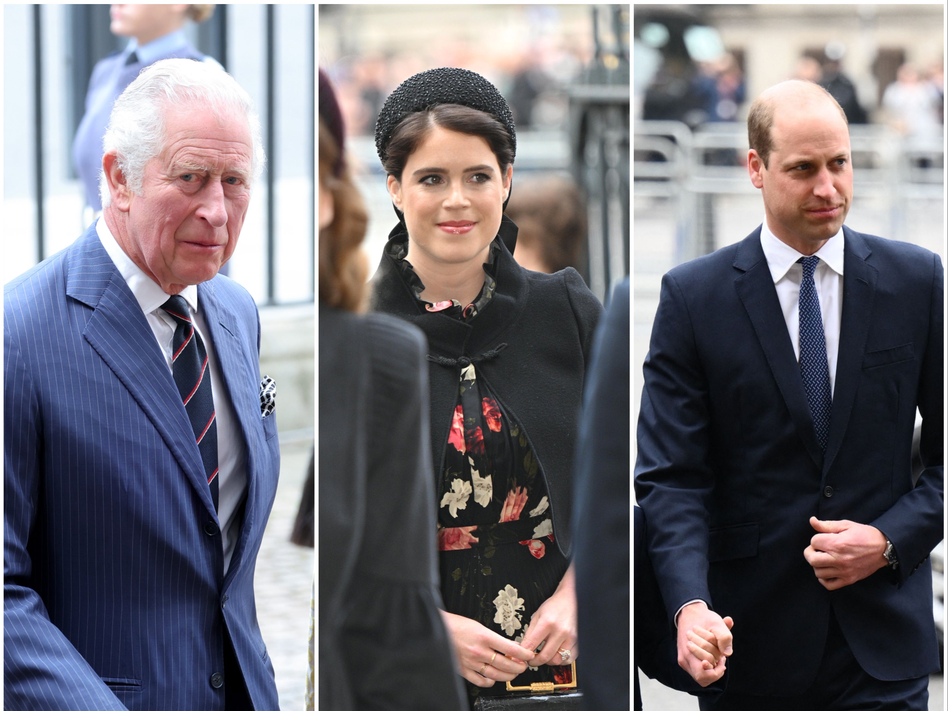 Prince Charles, Prince William and Princess Eugenie paid tribute