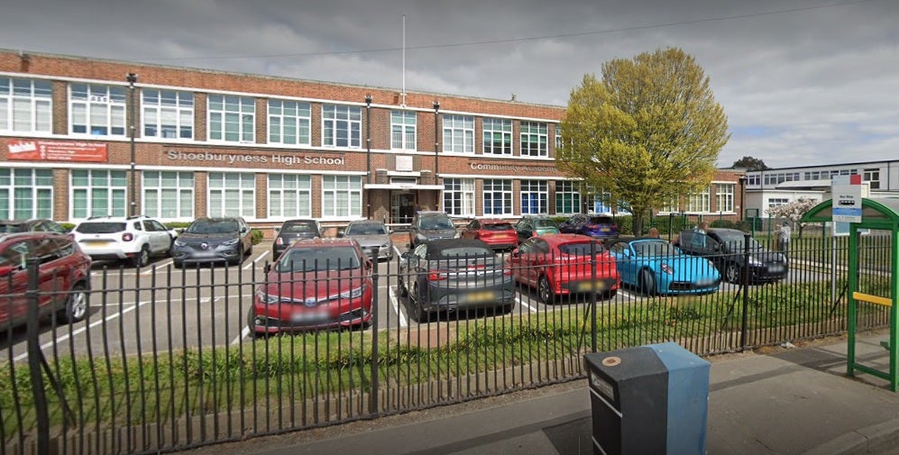 Police were called to Shoeburyness High School in Southend, Essex, shortly before 1.20pm on Monday