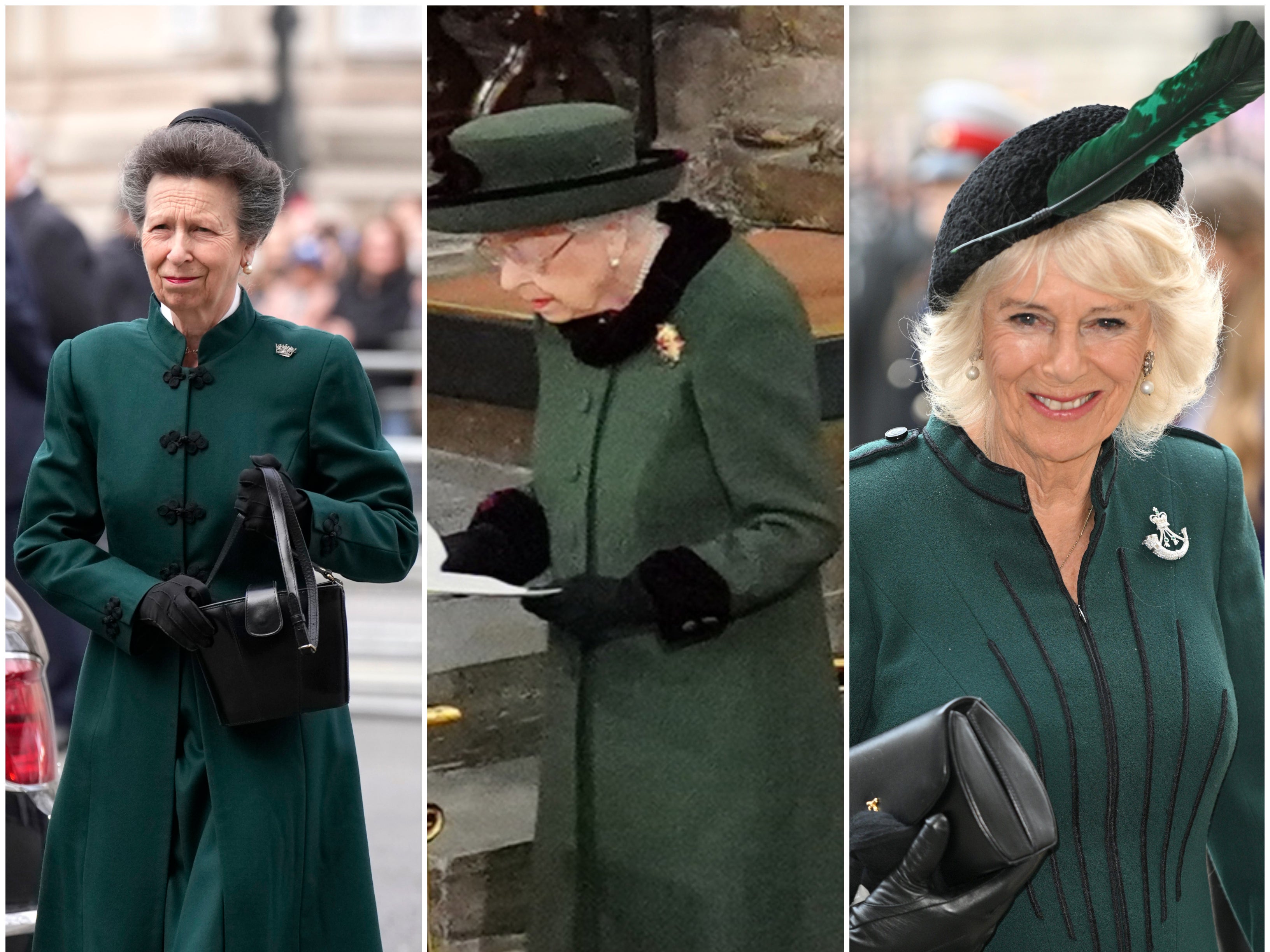 Princess Anna, the Queen and the Duchess of Cornwall wore green
