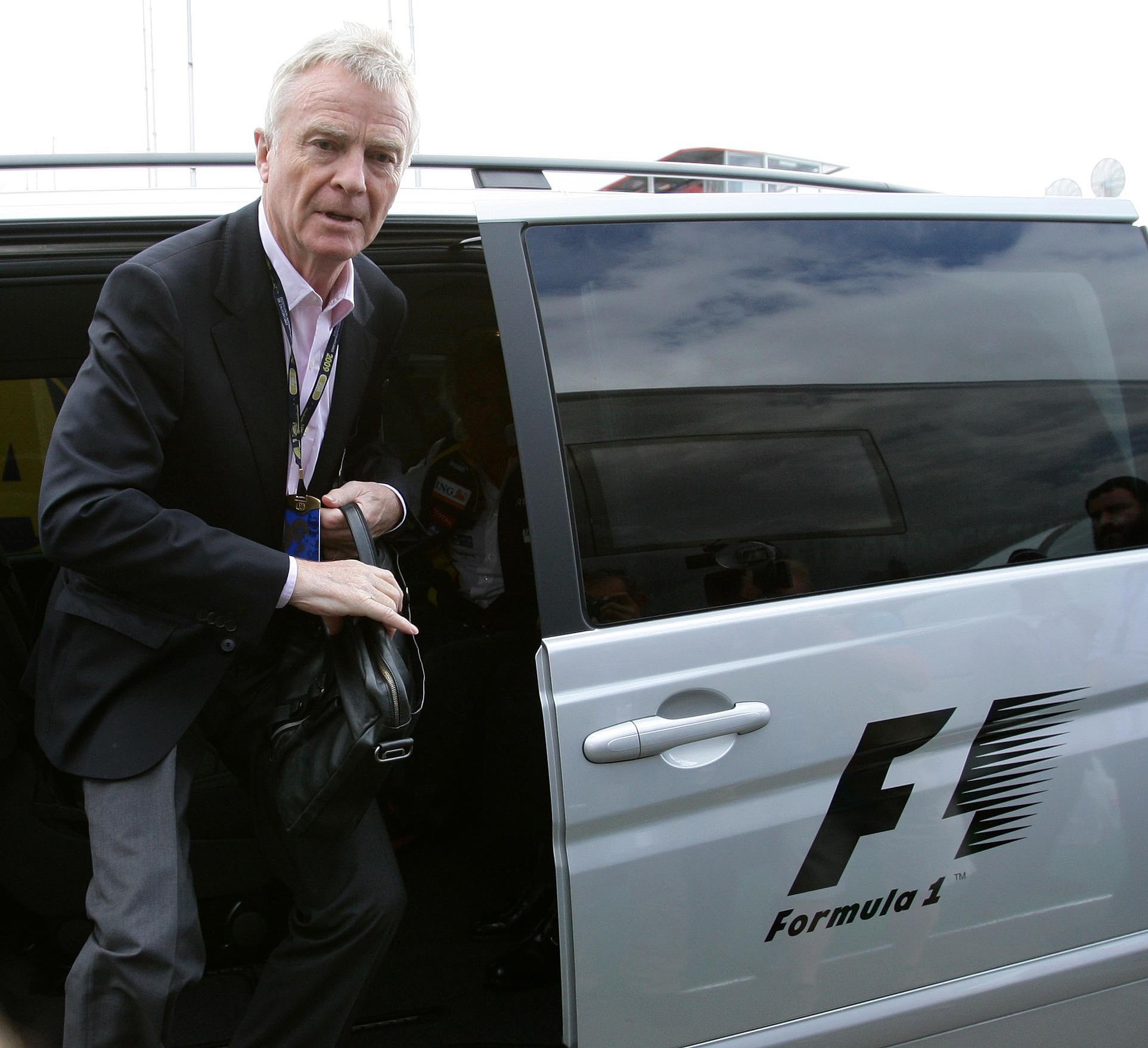 Max Mosley seen arriving in the paddock before the British Grand Prix at Silverstone, Northamptonshire (Martin Rickett/PA)