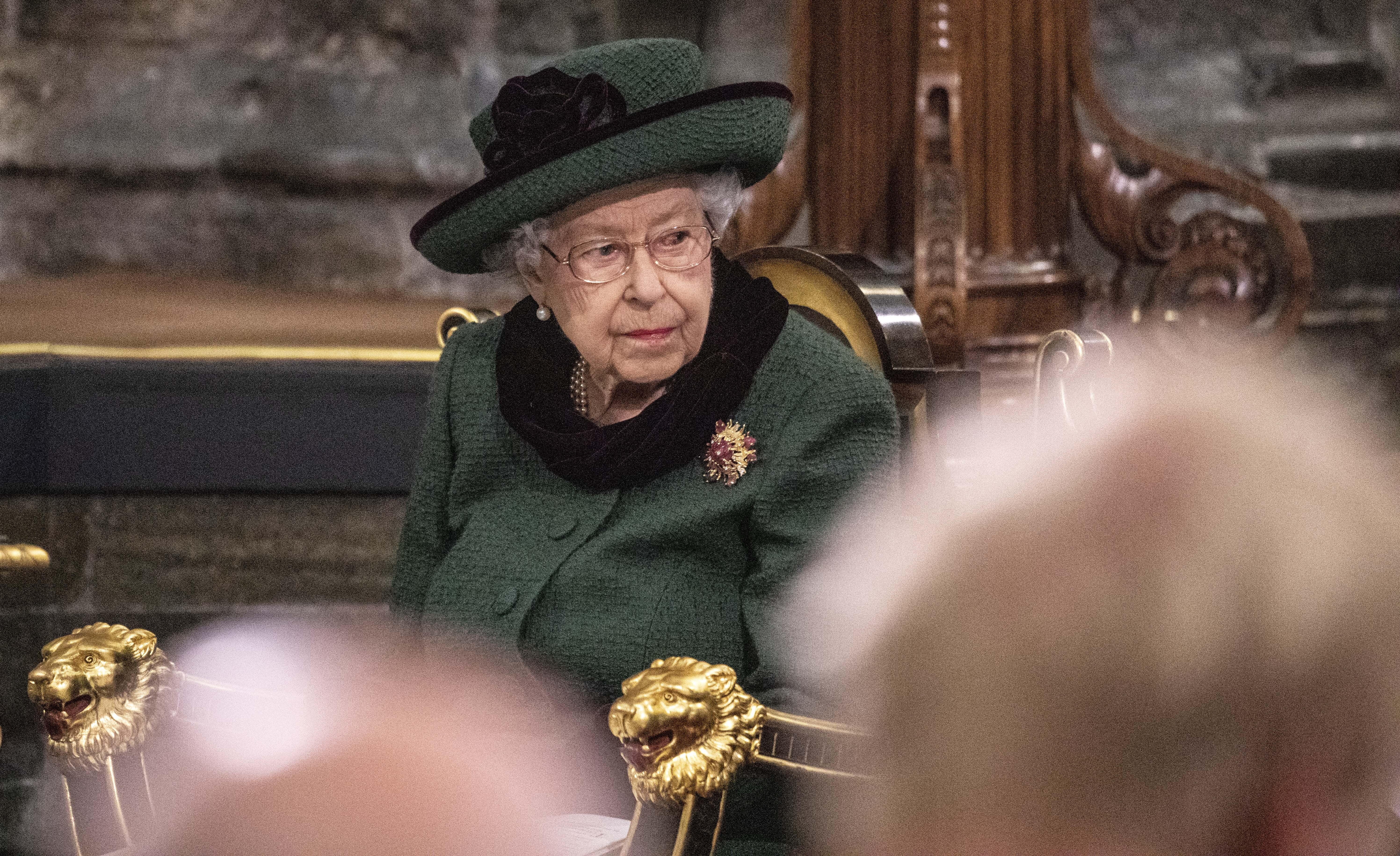 The Queen seated in the Canada chair (Richard Pohle/The Times/PA)