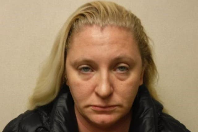 <p>Megan Hargan, 39, in a 2018 booking photo. Ms Hargan has been convicted of killing her younger sister, Helen Hargan, 23, and her mother, Pamela Hargan, 63, and trying to stage the crime scene to look like a murder-suicide. </p>