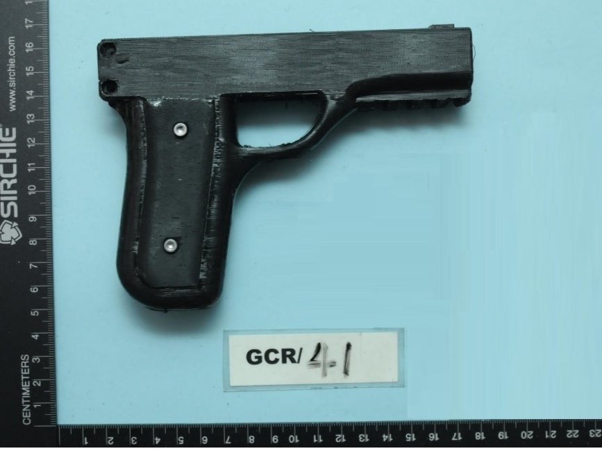 The unfinished 3D-printed firearm found at Stacey Salmon and Liam Hall’s home in Keighley