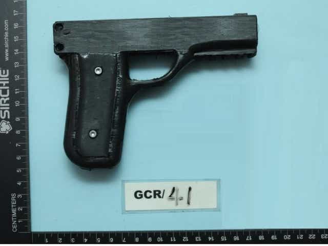 <p>The unfinished 3D-printed firearm found at Stacey Salmon and Liam Hall’s home in Keighley</p>