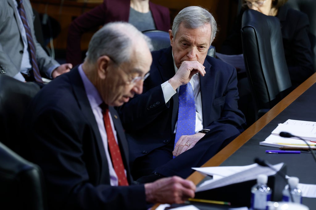 Durbin rails against Republicans ‘only scoring points on the QAnon website’ during Jackson’s hearing