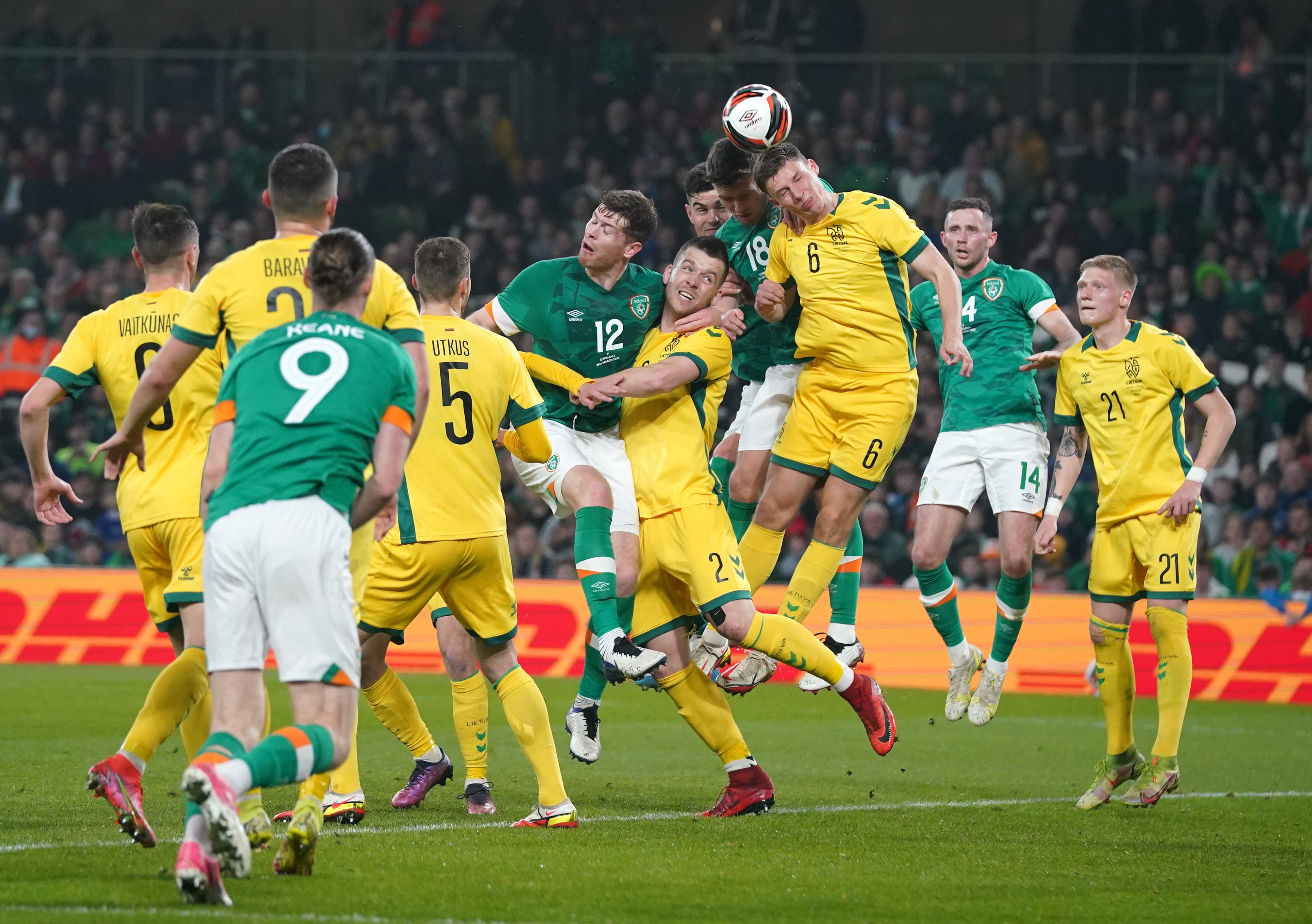 An Ireland team featuring six changes laboured to edge victory over the Lithuanians (Niall Carson/PA)