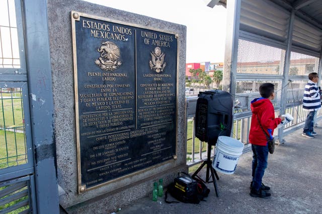 <p>File: The International Bridge on the US/Mexico border in Laredo, Texas where Nuevo Laredo residents are being vaccinated </p>