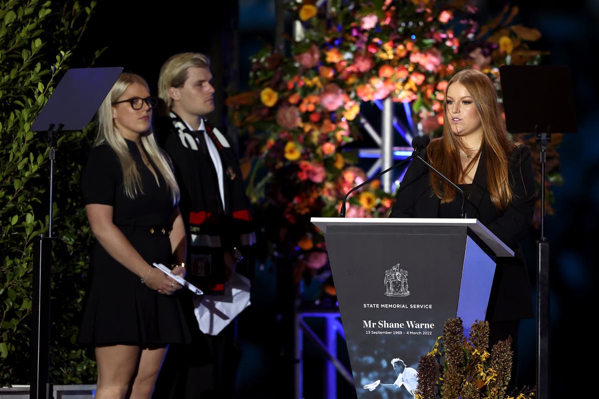 Shane Warne’s children deliver moving tributes at state funeral for cricket legend