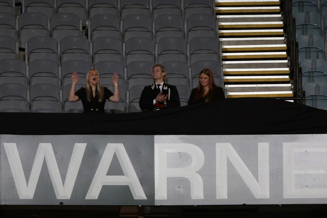 Shane Warne’s three children Summer, Jackson and Brooke in the newly-unveiled Shane Warne Stand (