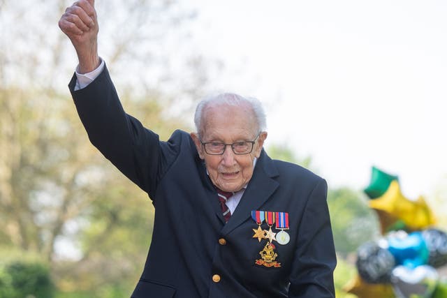 <p>The Second World War veteran inspired hope during the first national Covid-19 lockdown in 2020, Captain Sir Tom Moore raising nearly £39m, including gift aid, for NHS Charities Together by walking laps of his garden</p>
