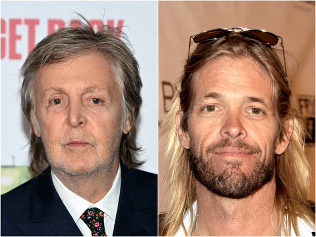 <p>Paul McCartney and Taylor Hawkins</p>